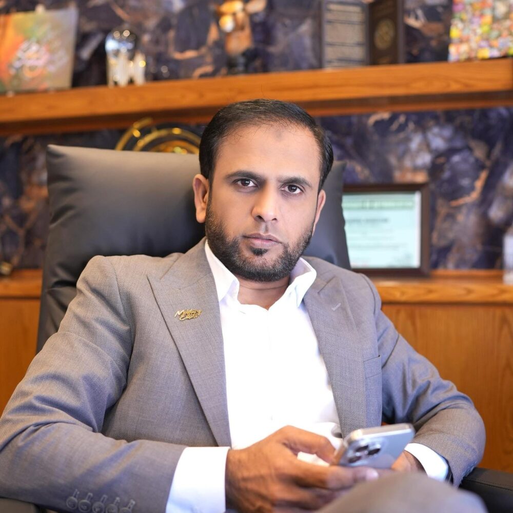 CEO Azhar Iqbal of AGM Petroleum delivering a leadership message on energy growth and sustainability